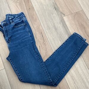 American Eagle Outfitters Women's Next Level Stretch Deep Blue Skinny Jeans